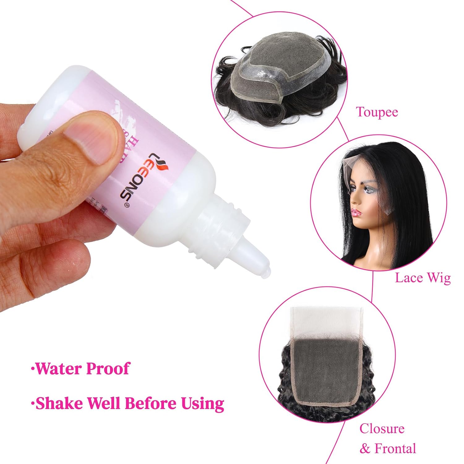 Bond – Kit de pegamento y removedor de encaje frontal para peluca, removedor de pegamento de encaje e invisible impermeable para reemplazo de
