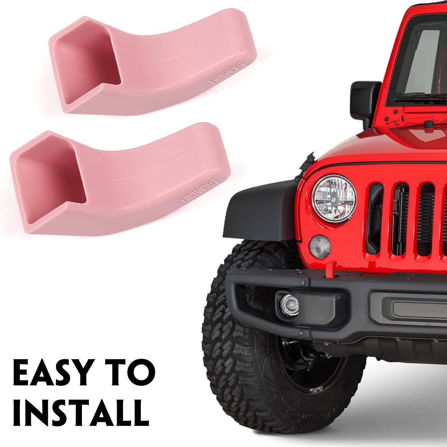 Cubiertas de gancho de remolque de parachoques de fábrica para Jeep Wrangler JK JL Gladiator TJ, protector de gancho de remolque rosa Jeep Wrangler