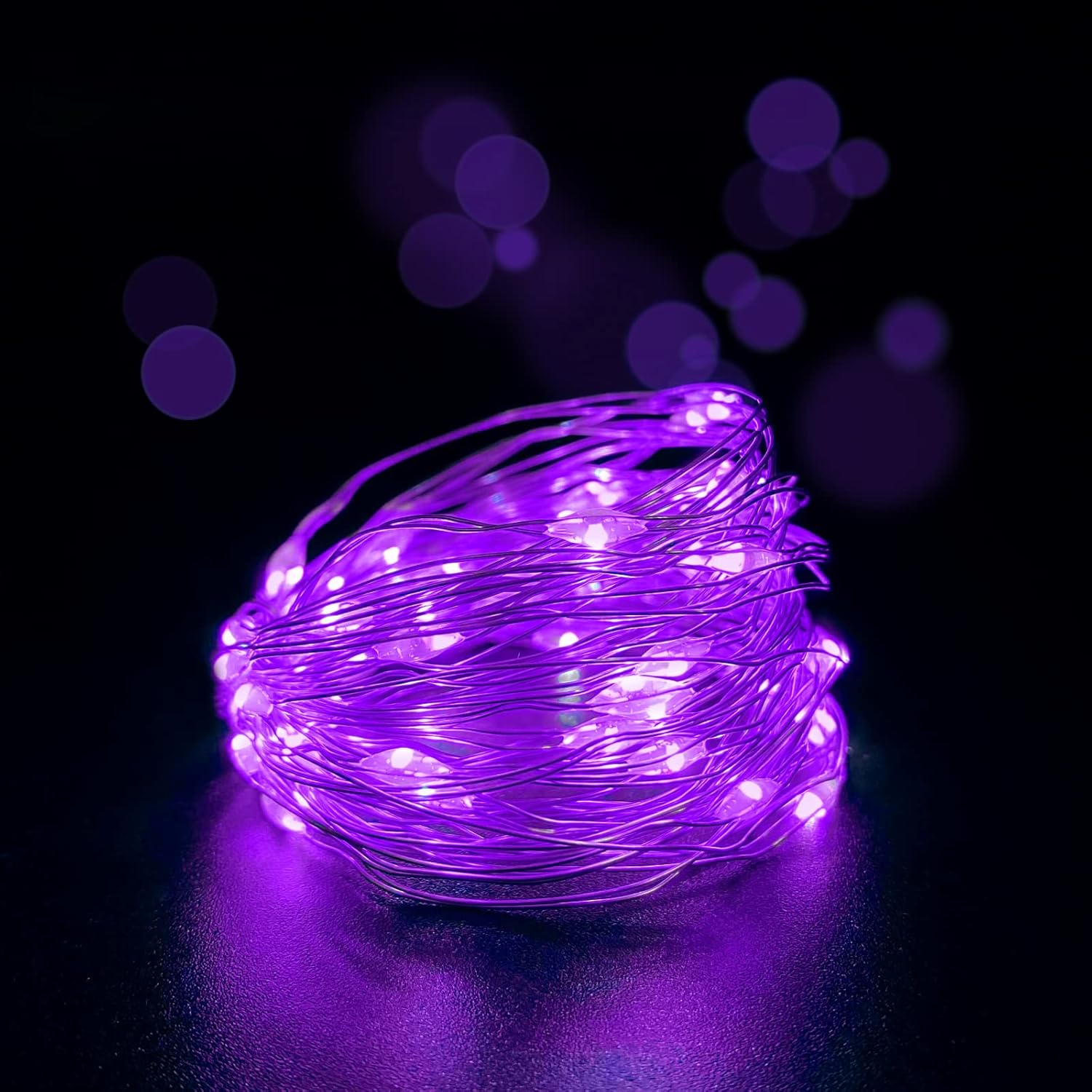 Paquete de 2 luces LED con función de temporizador, funciona con pilas, mini luces de hadas para fiestas en el hogar, Navidad, Halloween, decoración