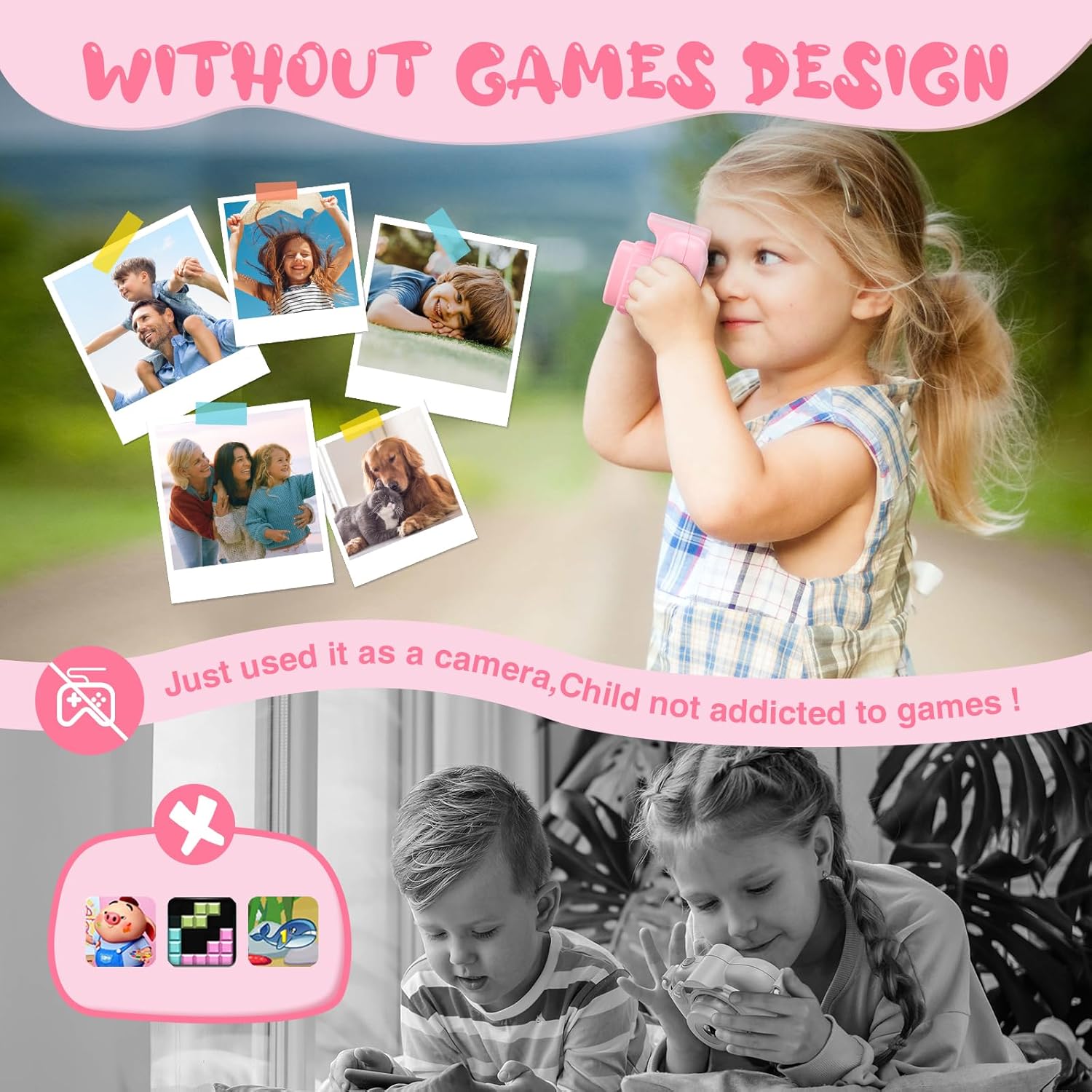 Cámara para niños, cámara de video digital HD 1080P para niños y niñas, cámara selfie de 32 MP para niños de 3 a 9 años, cámara portátil de juguete