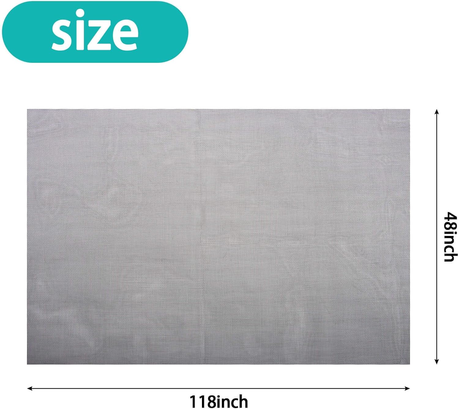 Sukh 48 x 118 malla para ventana  Pantalla de repuesto de malla de fibra de vidrio para ventana de patio, porche, ventana, pantalla de red