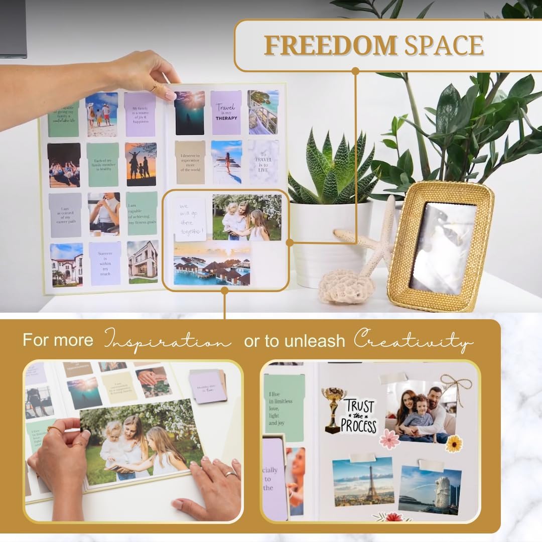Kit de tablero de visión  Tablero de ensueño prefabricado con suministros de imágenes de manifestación, libro de collage de objetivos para pared,