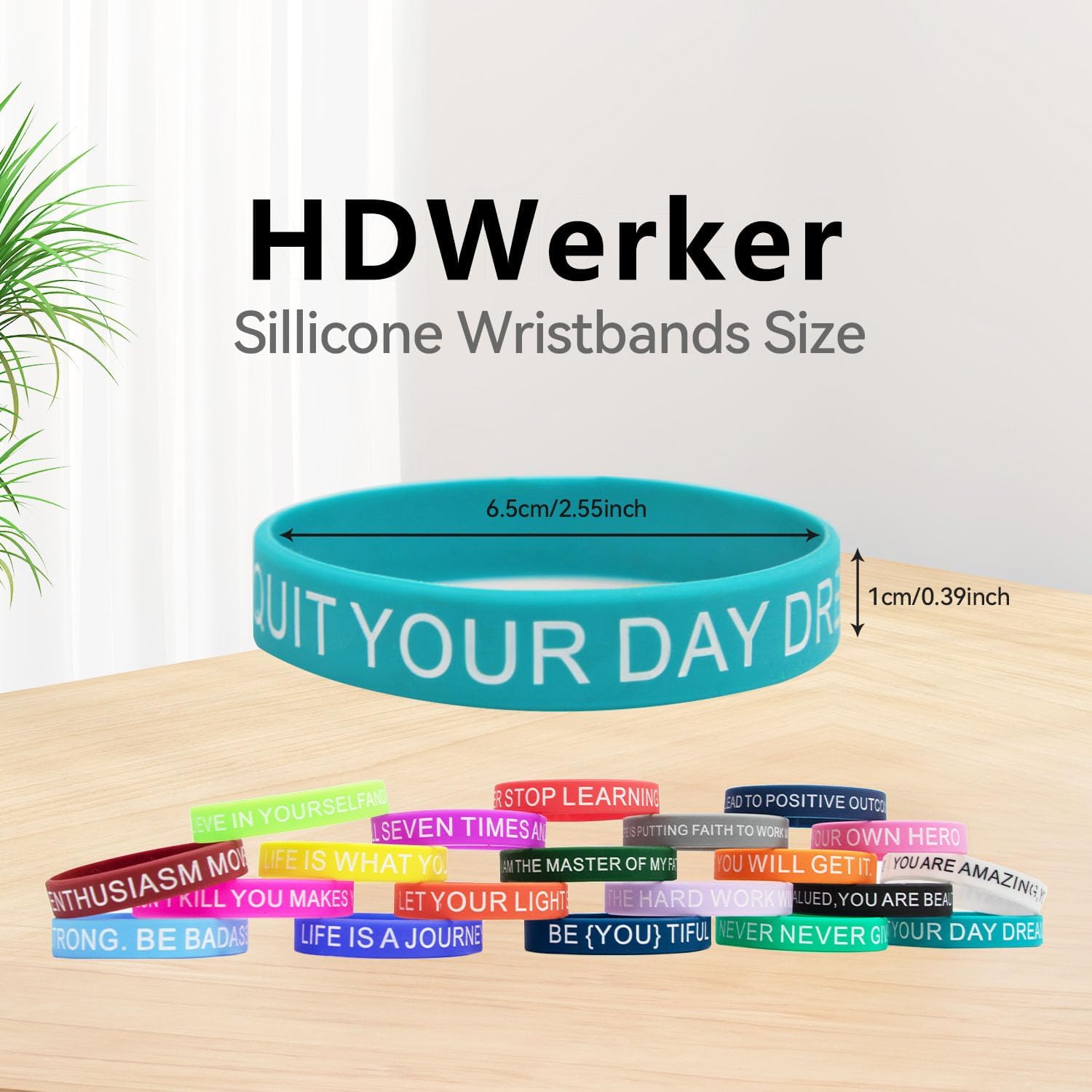 60 pulseras de silicona con cita motivacional, pulseras de goma inspiradoras de colores, impermeables, elásticas, unisex, para fitness, deportes,