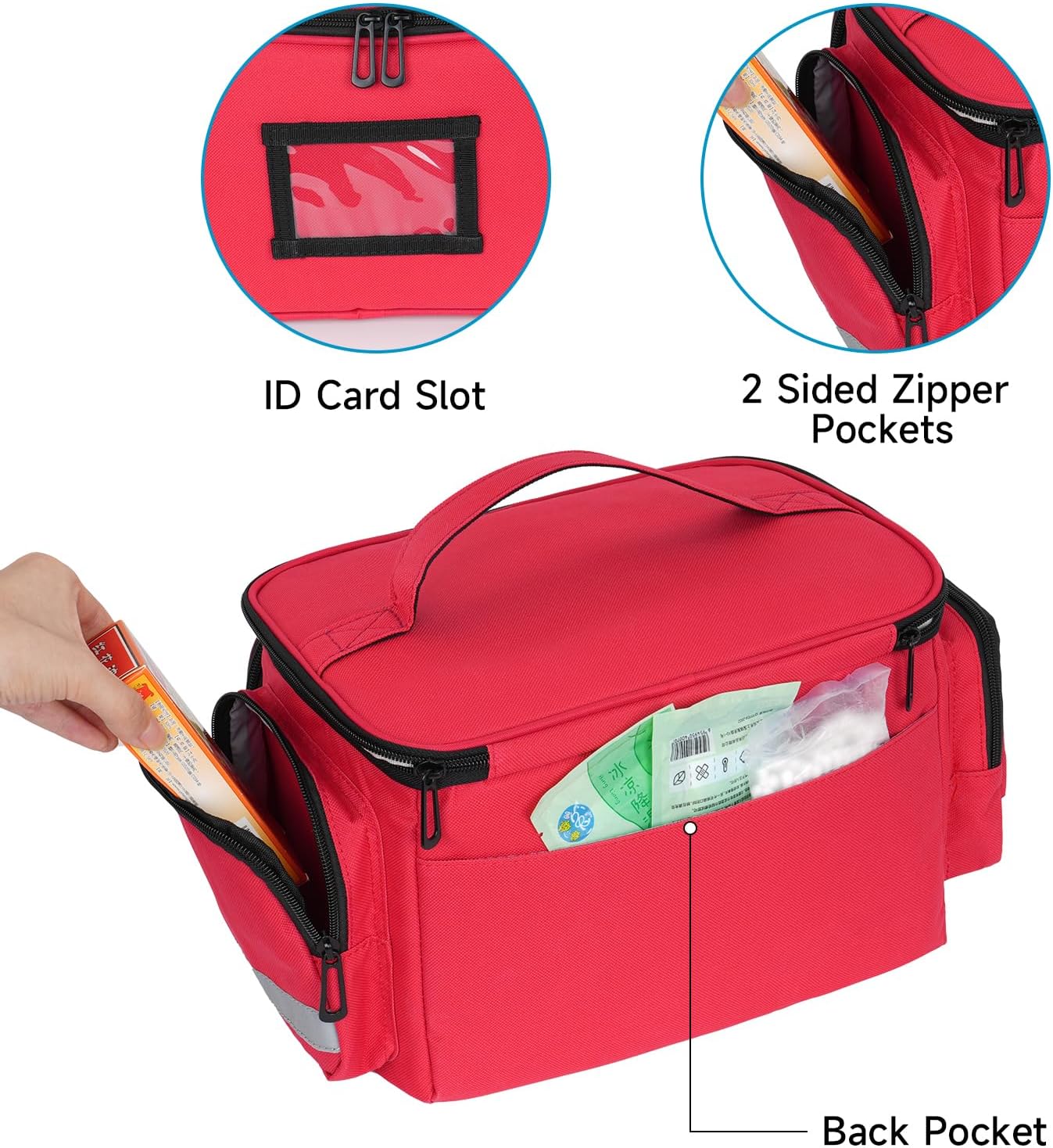 Jaffzora Bolsa organizadora de medicamentos vacía, bolsa de enfermera de salud en el hogar, caja organizadora de botellas de píldoras, bolsa de