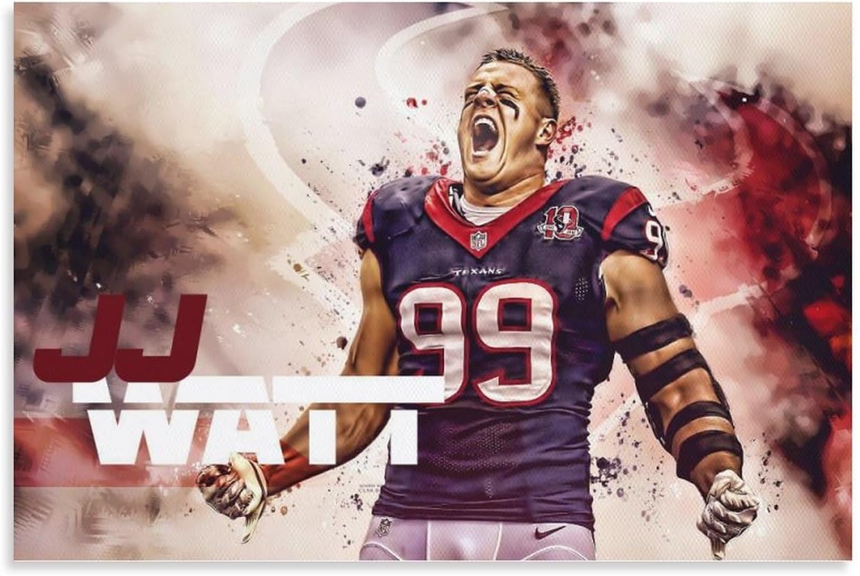 ANDUI Póster de JJ Watt DT Muscle Defender Rising Star Wall Art Picture Painting Póster impreso en lienzo Obras de arte para dormitorio, sala de
