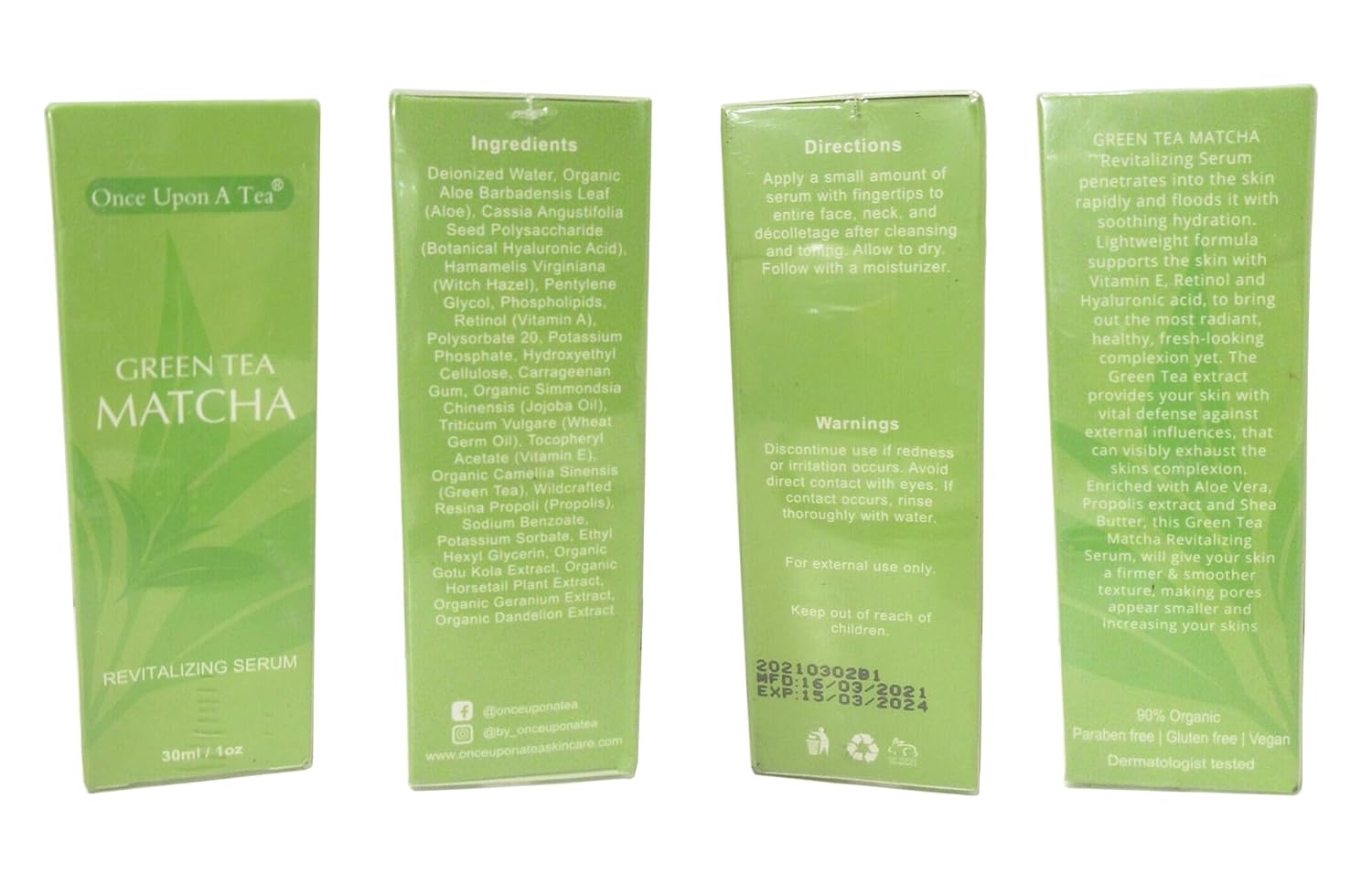 Suero revitalizante Matcha de té verde, para cara, cuello y escote, tratamiento facial antioxidante, suaviza líneas finas y arrugas, hidrata y