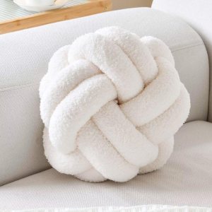 Almohadas decorativas de color marfil de 8 pulgadas, almohadas pequeñas y redondas de felpa anudadas, lindas almohadas de nudo hechas a mano para Almohadas decorativas de color marfil de 8 pulgadas, almohadas pequeñas y redondas de felpa anudadas, lindas almohadas de nudo hechas a mano para