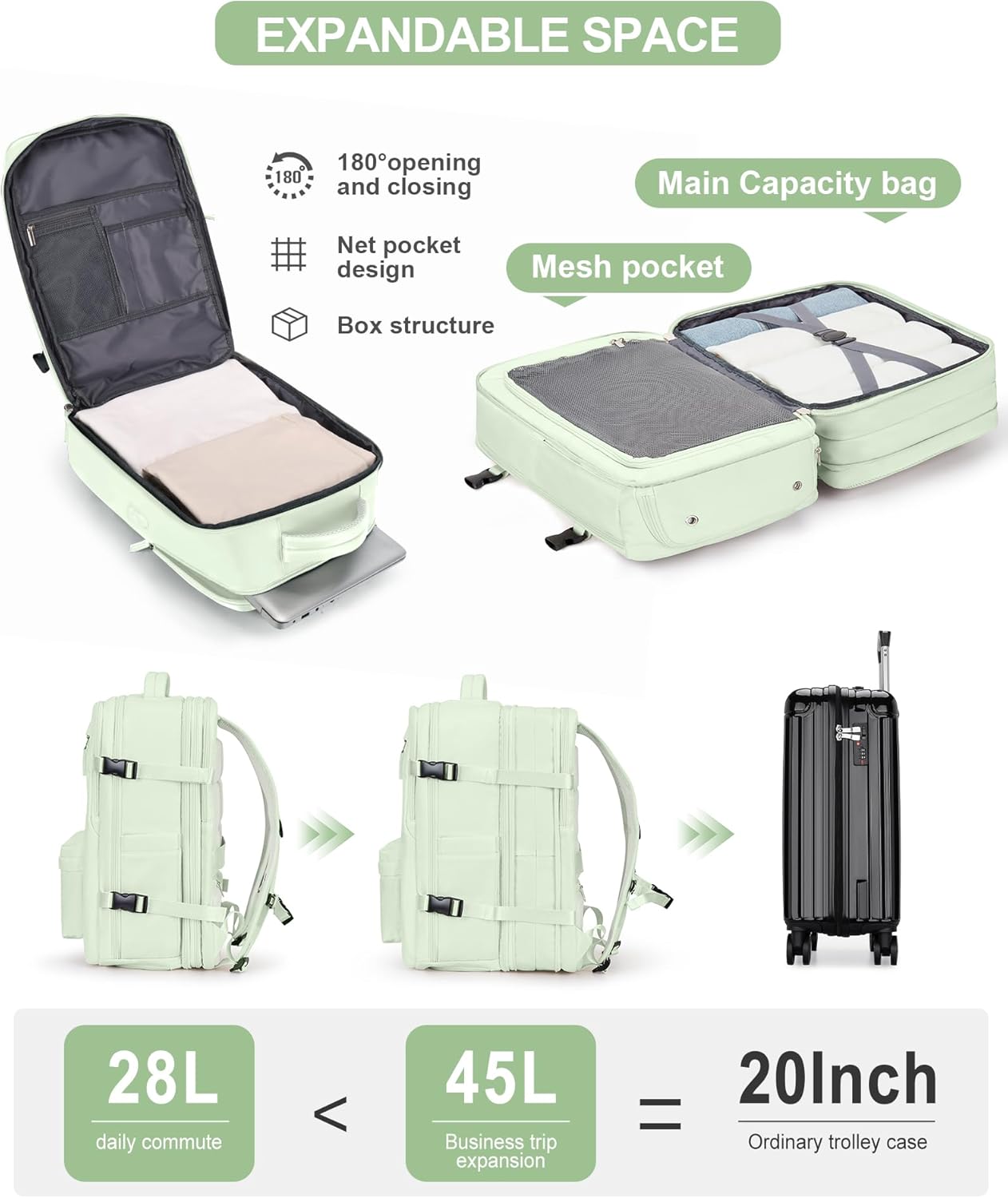 Mochila de viaje grande para mujer, mochila de transporte, mochila de senderismo, mochila impermeable para deportes, escuela, portátil, mochila,