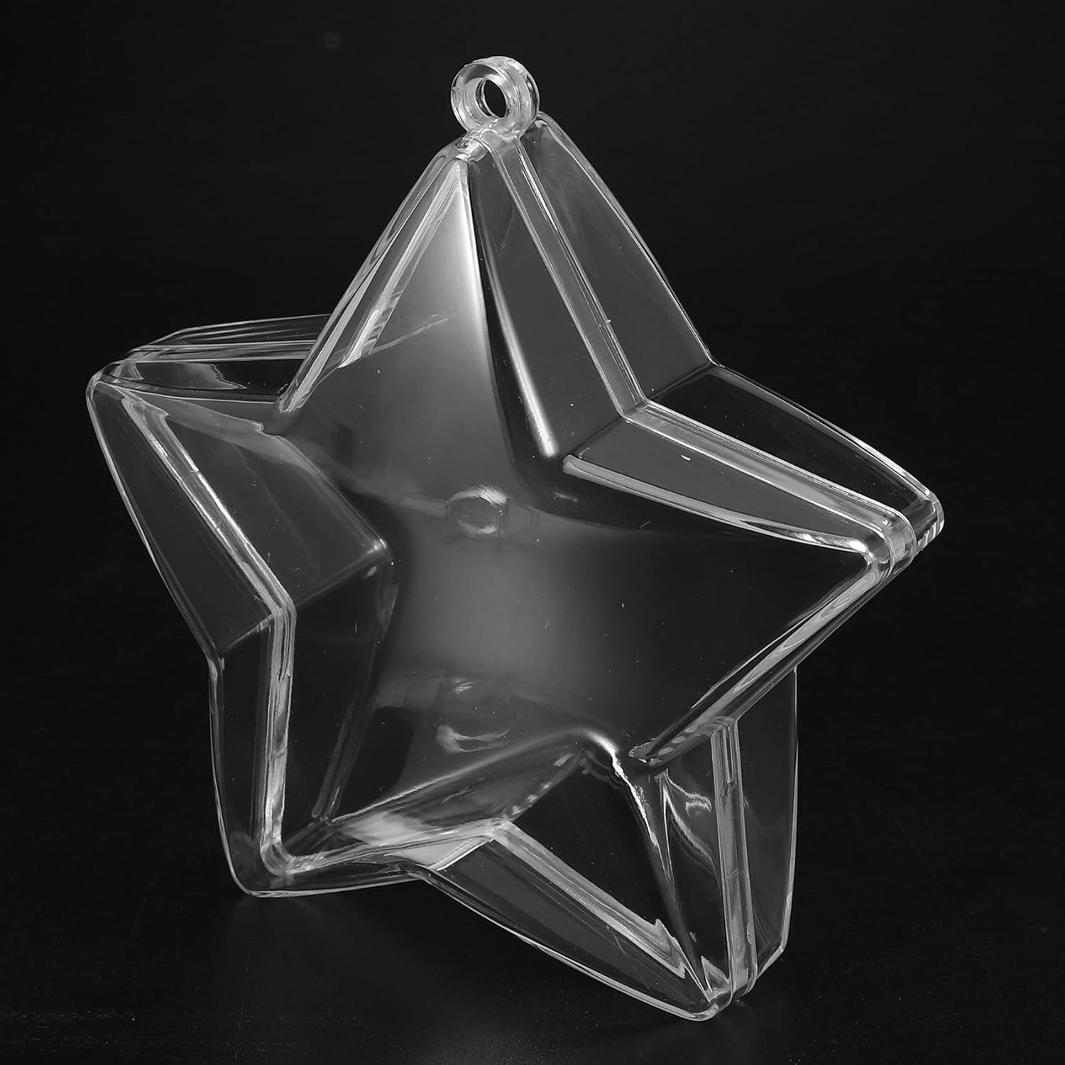 TAMOSH 10 juegos de bolas rellenables de plástico transparente de 3.150 in, adornos de árbol de Navidad, suministros de fiesta (forma de estrella)