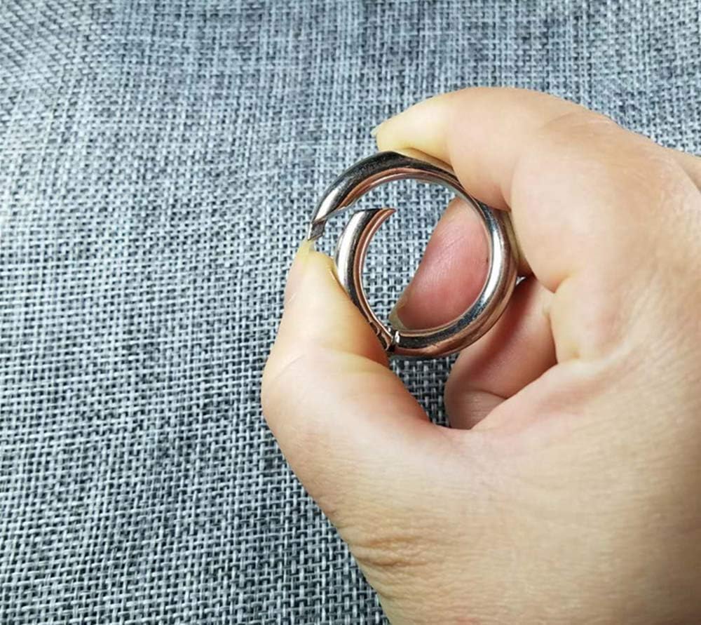 Mosquetón redondo, llavero de resorte, hebilla de bloqueo, mosquetones de gancho, clip de presión, anillos de metal multiusos, broches redondos de