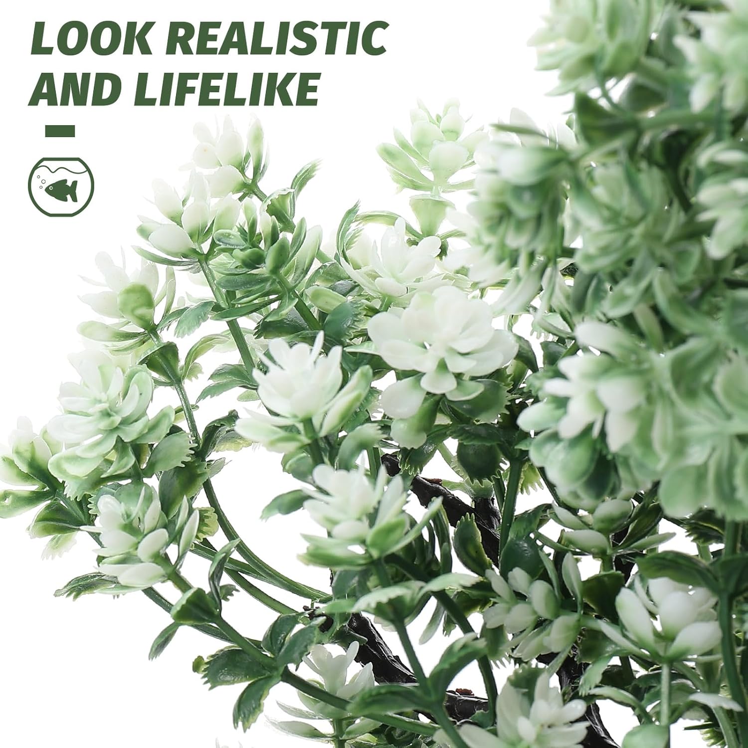 Plantas artificiales para pecera, paisajismo, decoración de tanque de árboles, plantas de reptiles, plantas artificiales de placa de sushi, plantas
