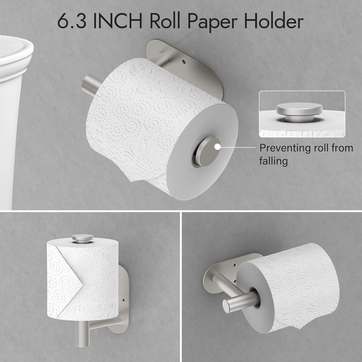 Juego de 4 piezas de accesorios de baño, juego de accesorios de níquel cepillado, juego de toallas de mano de 24 pulgadas, acero inoxidable 304,