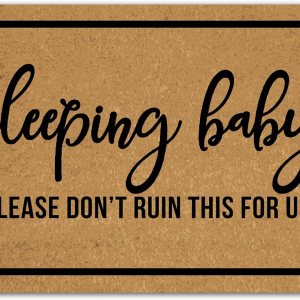 Ayatow Felpudo grande de verano para puerta delantera, para entrada al aire libre, con texto en inglés Baby Sleeping Please Don’t Ruin This for Us Ayatow Felpudo grande de verano para puerta delantera, para entrada al aire libre, con texto en inglés Baby Sleeping Please Don’t Ruin This for Us