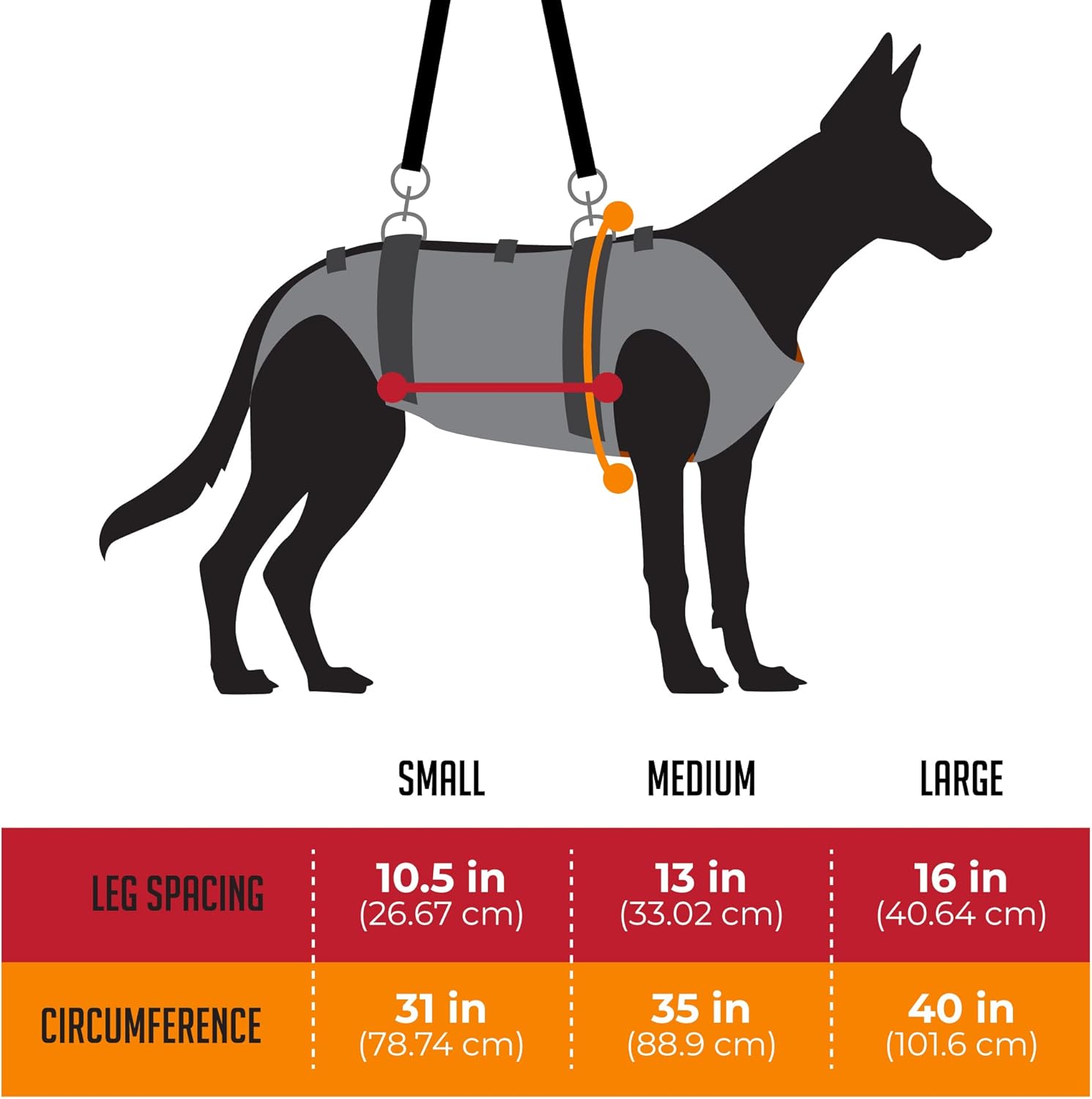 Rock-N-Rescue SAR Arnés para perro, nailon resistente al desgaste, tamaños para apoyar a perros pequeños y grandes, naranja, pequeño