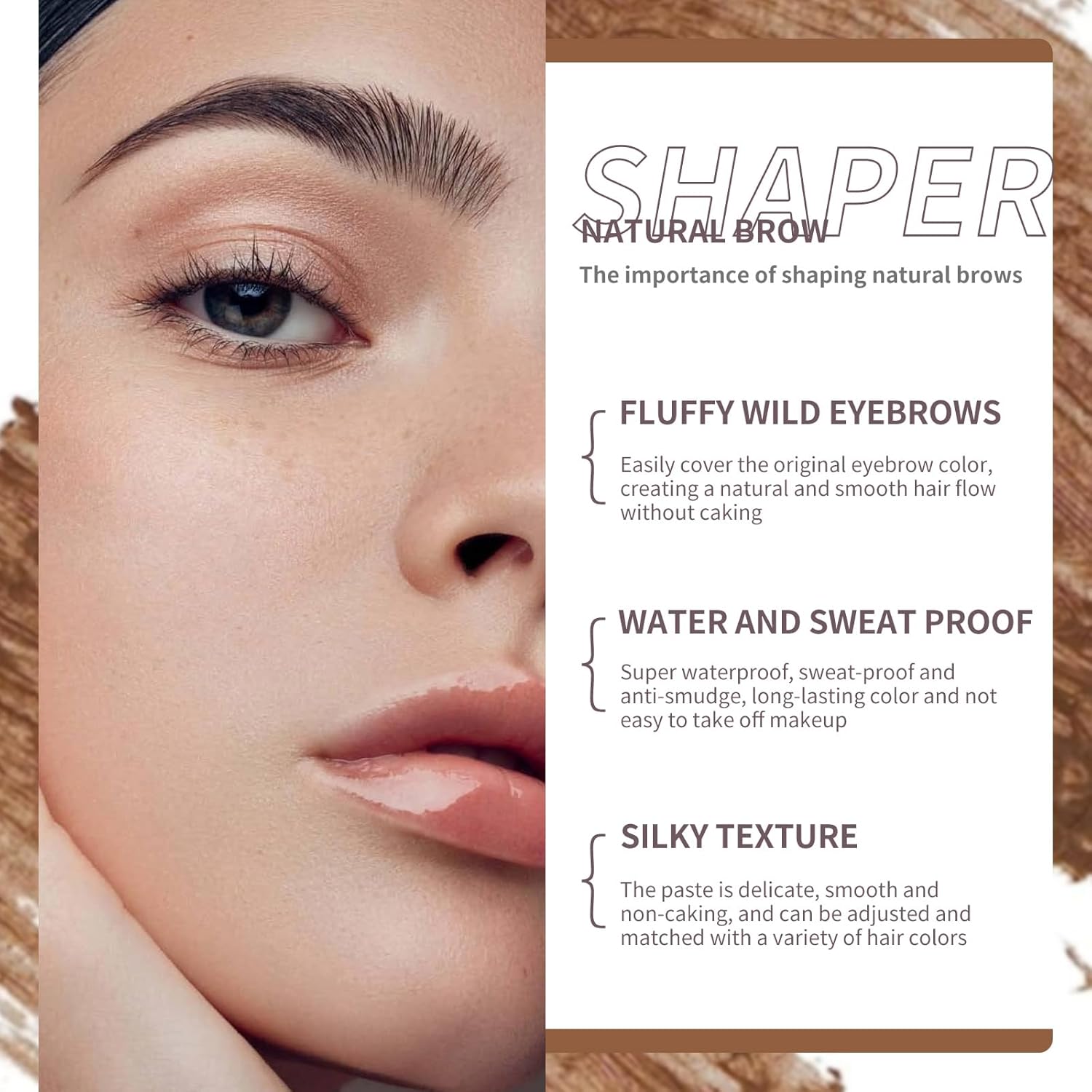 AKARY Gel transparente para cejas impermeable con cepillo, pegamento para cejas instantáneo, cosméticos para levantar cejas, a prueba de sudor,