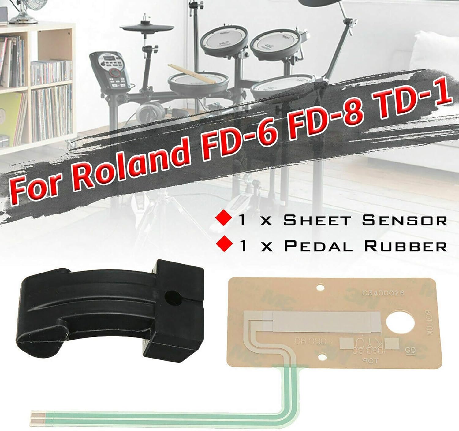 Pedal de actuador de sensor de hoja apto para Roland Drum FD-8 TD-1 Hi Hat Pedal de goma Circuito TD4 9 11 15 17 Accesorios Sensor Actuador pieza de