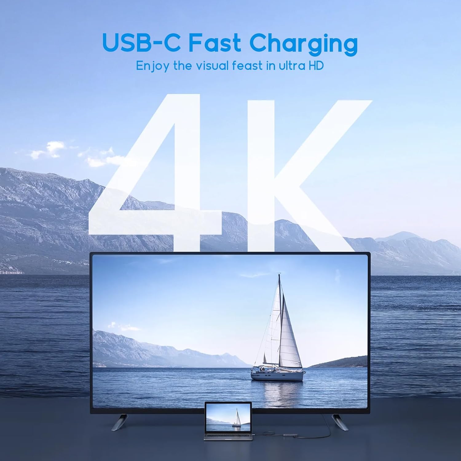 Estación de acoplamiento USB C con soporte para laptop, concentrador USB C 8 en 1 con puerto HDMI 4K 30Hz, 1 puerto USB-A 3.01 x USB-A 2.0 y 2
