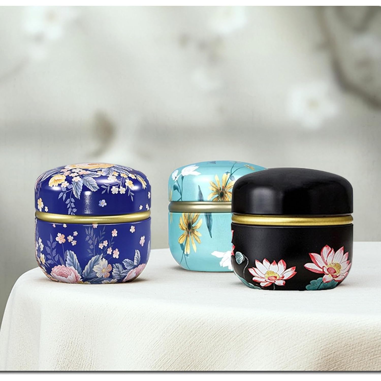 Soplo de polvo corporal y recipiente para polvo de polvo, soplo de polvo para mujeres bebé y estuche para polvo para baño y viajes (azul oscuro)