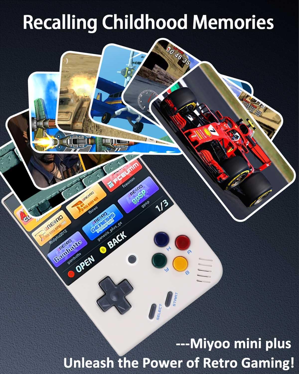 Miyoo Mini Plus, consola de juegos retro de mano con tarjeta TF de 64 G, compatible con más de 10000 juegos, emulador de consola de juegos portátil