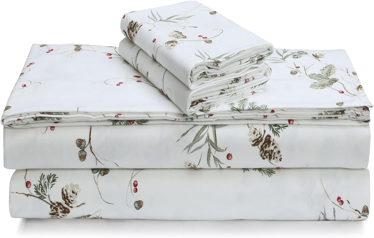 Tribeca Living Juego de sábanas de franela 100% algodón tamaño Queen, sábanas de franela portuguesa ultra suave, juego de ropa de cama de 4 piezas
