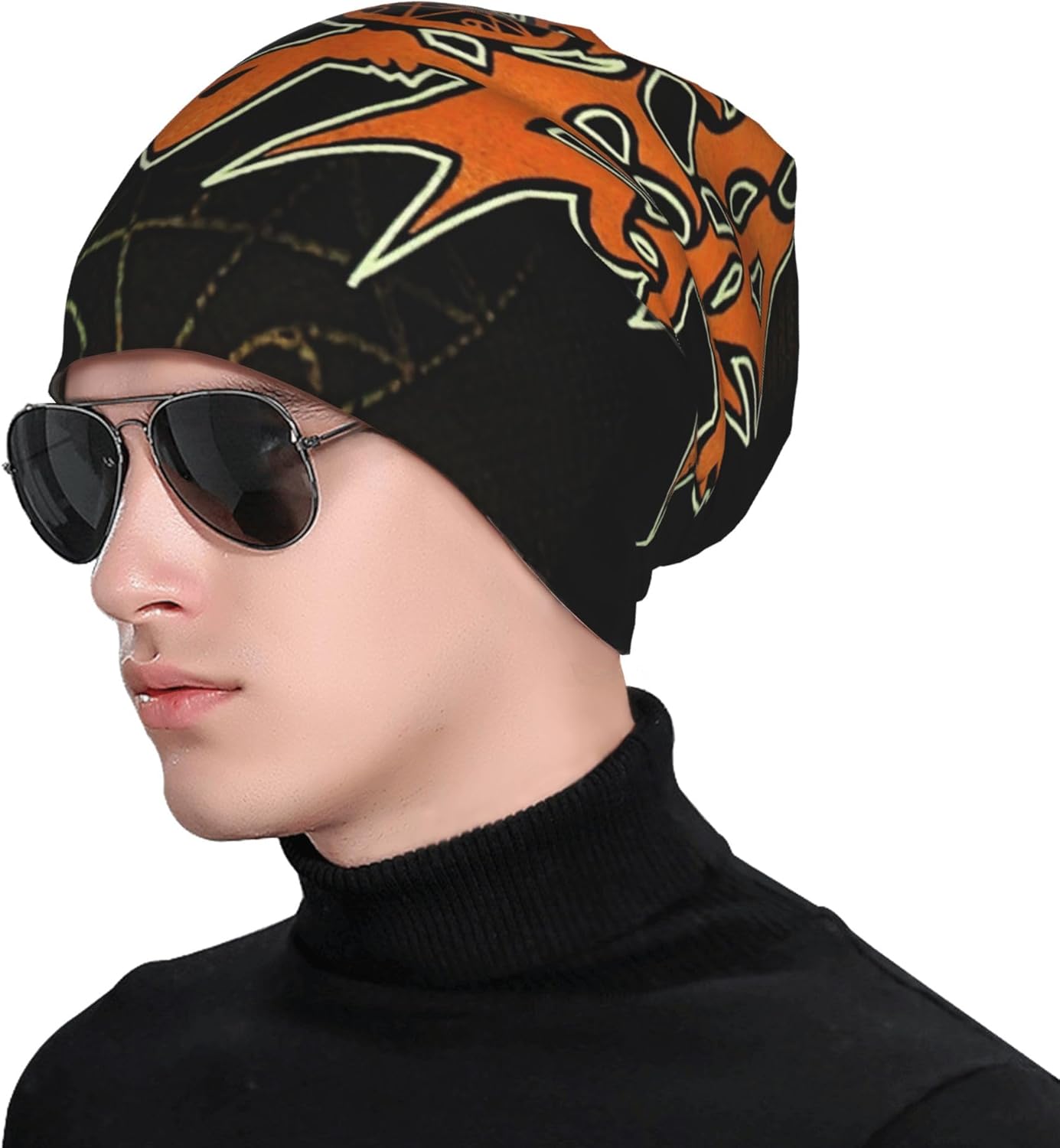 KyjsiUhyU Morbid – Gorros de ángel con banda de metal para hombres, mujeres y adolescentes  Moda delgada unisex Aldult Skull Knit Hat sombrero de