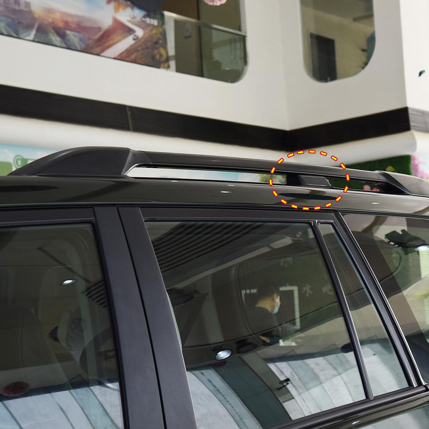 HIGH FLYING Para Toyota Prado FJ150 2010-2022 Accesorios de coche Rieles de portaequipajes Cubiertas medias ABS Negro 2 unids