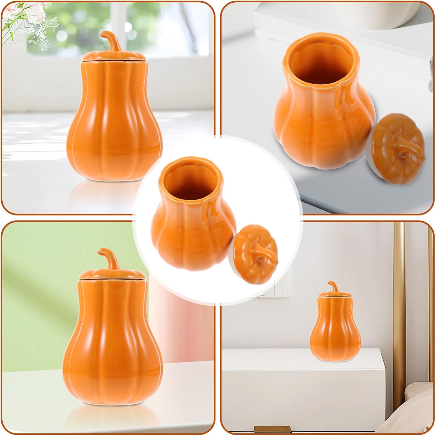 Amosfun Tarros Tarro de caramelo Tanque de almacenamiento Contenedor de caramelo Tarro de cocina de cerámica Recipiente de té Recipiente de té Tarro