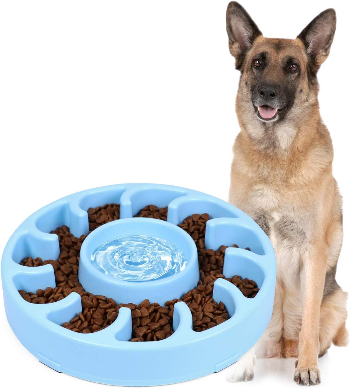 JASGOOD Tazón lento para perros grandes, comedero lento antigolpe para perros que detiene la hinchazón, cuenco grande para mascotas de comer lento