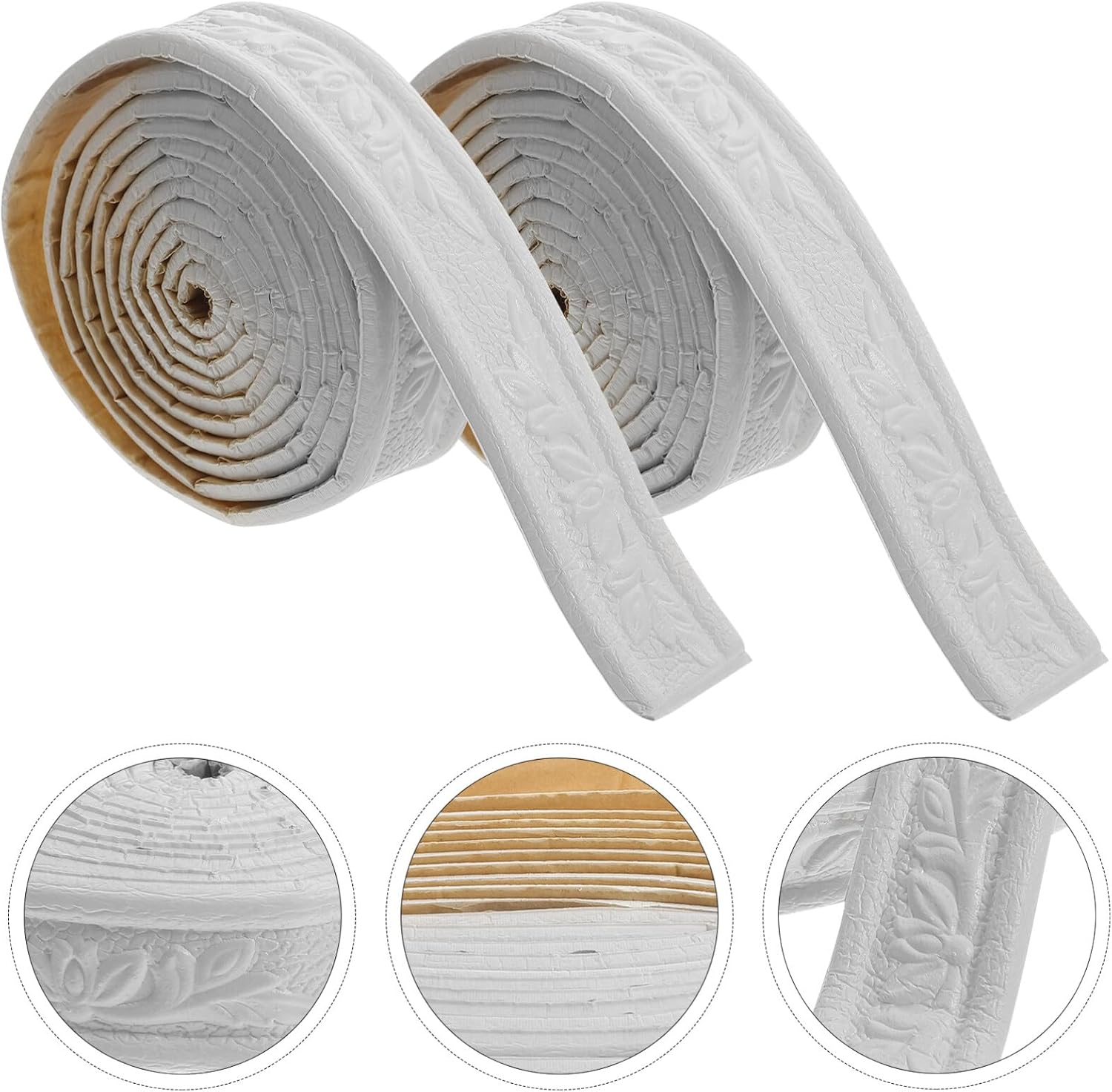 iplusmile 2 piezas de molduras de pared para despegar y pegar, autoadhesivas, bordes de pared 3D, zócalo de espuma flexible para techo para espejo,