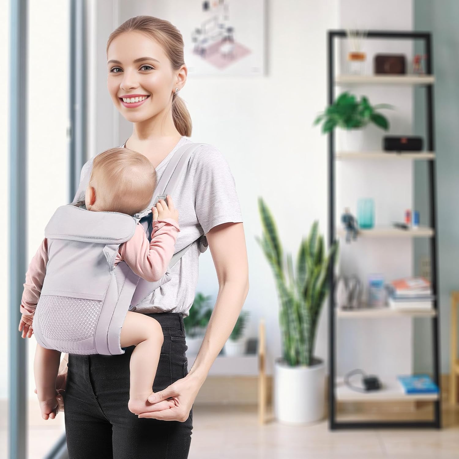 Portabebés para recién nacidos a niños pequeños, acogedor portabebés (7-30 libras), portabebés fácilmente ajustable, portabebés ligero, portabebés,