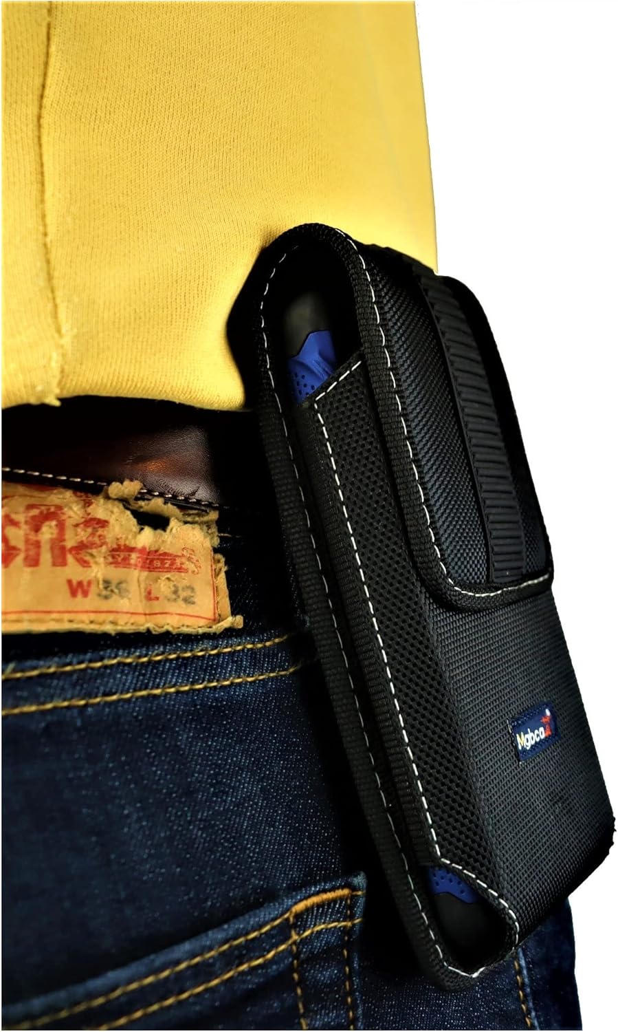 Mgbca Funda de nailon para iPhone 15 Pro Max, 14, 13, 12, 11 Pro Max, resistente con funda segura fija, soporte de clip para cinturón, cierre