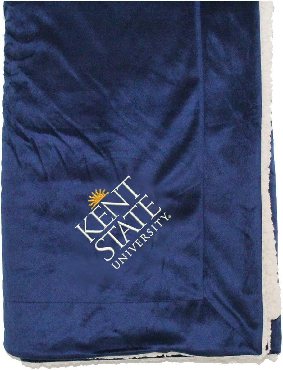 Sorority Letters Shop Manta Sherpa de la Universidad Estatal de Kent – Manta de forro polar azul marino