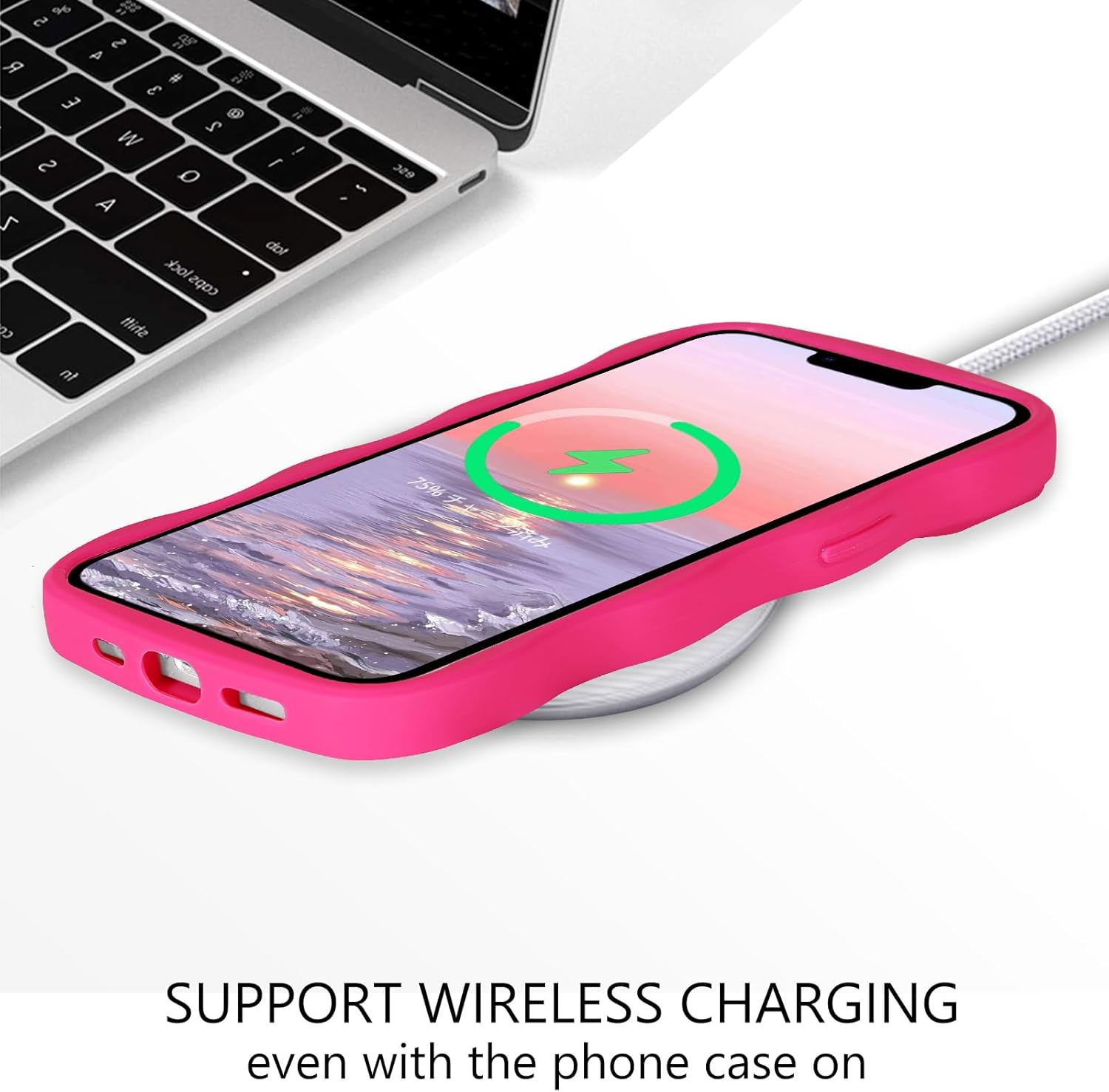 GUAGUA Funda para iPhone 13 Pro de 6.1 pulgadas, funda de teléfono para iPhone 13 Pro, bonito diseño de forma de onda rizada, suave híbrido, TPU, a