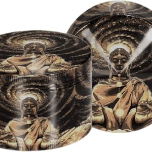 Molinillo de especias Boho Grinder Molinillo de hierbas (3 pulgadas, diseño negro dorado) Molinillo de especias Boho Grinder Molinillo de hierbas (3 pulgadas, diseño negro dorado)