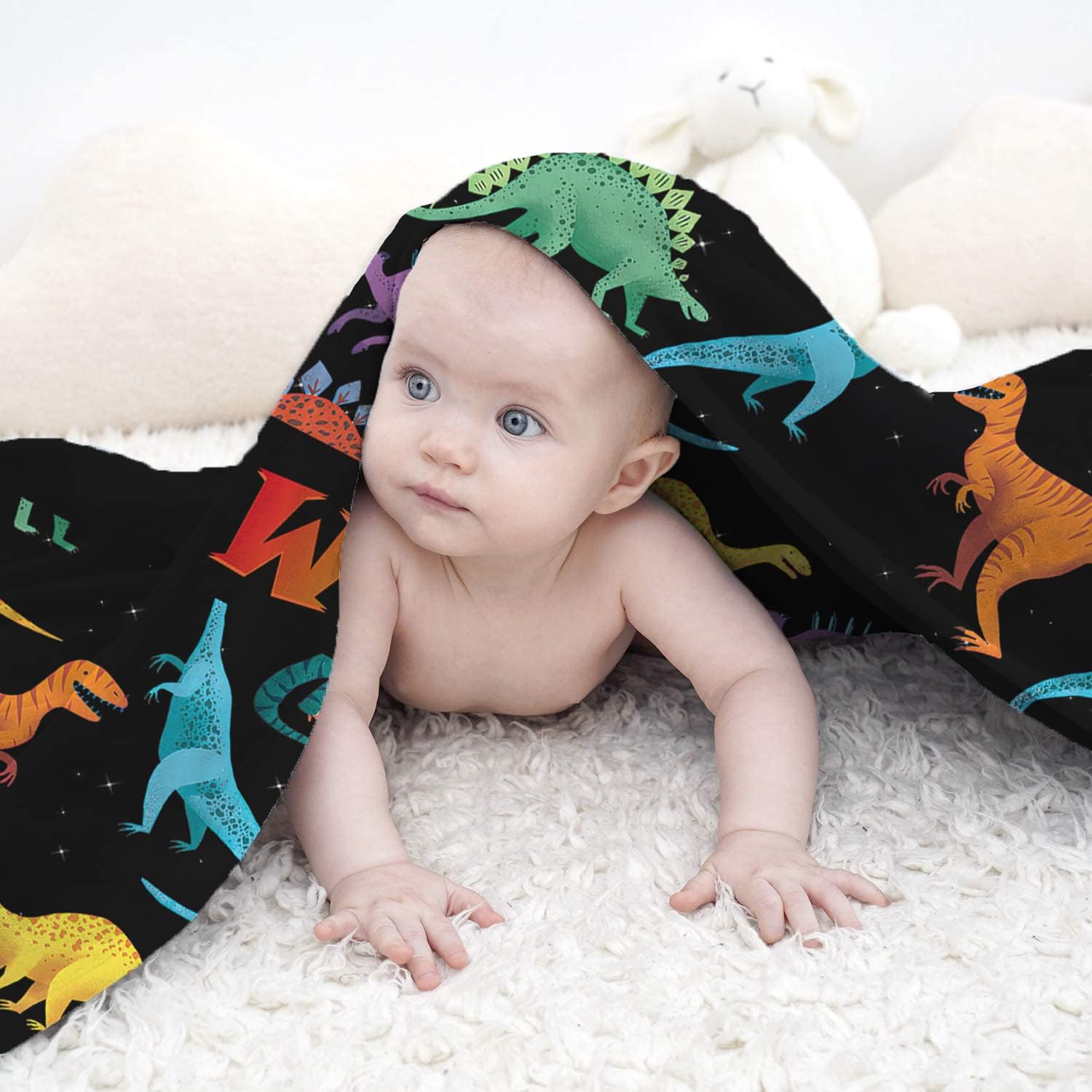 Manta personalizada con nombre para niños, manta de dinosaurio para niños, recuerdos de fiesta personalizados con diseño de dinosaurio, regalos de