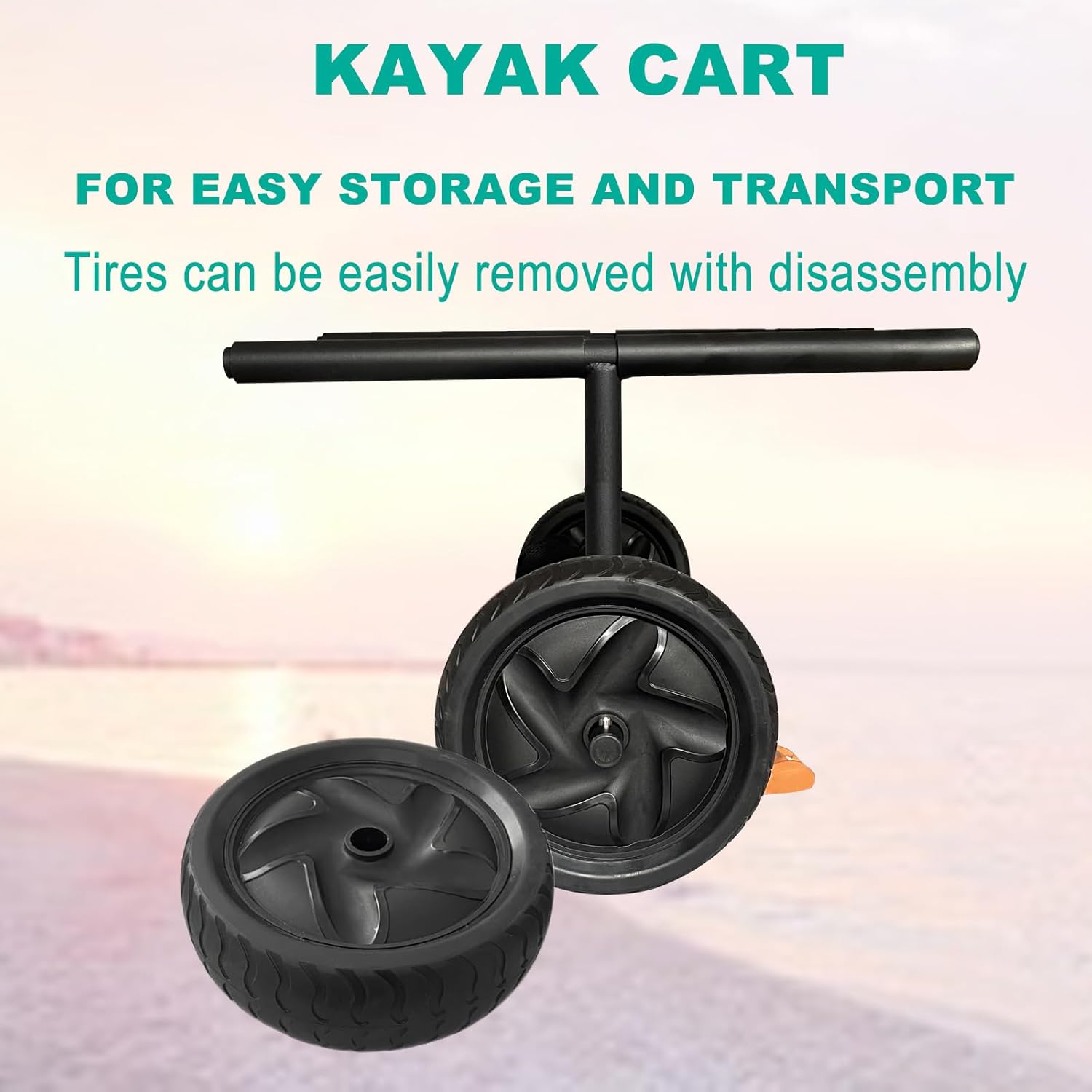 Carrito de kayak Carro Kayak Carrito Carro plegable para Carring Kayaks Canoas Boat Trolley Plata+Negro+Naranja