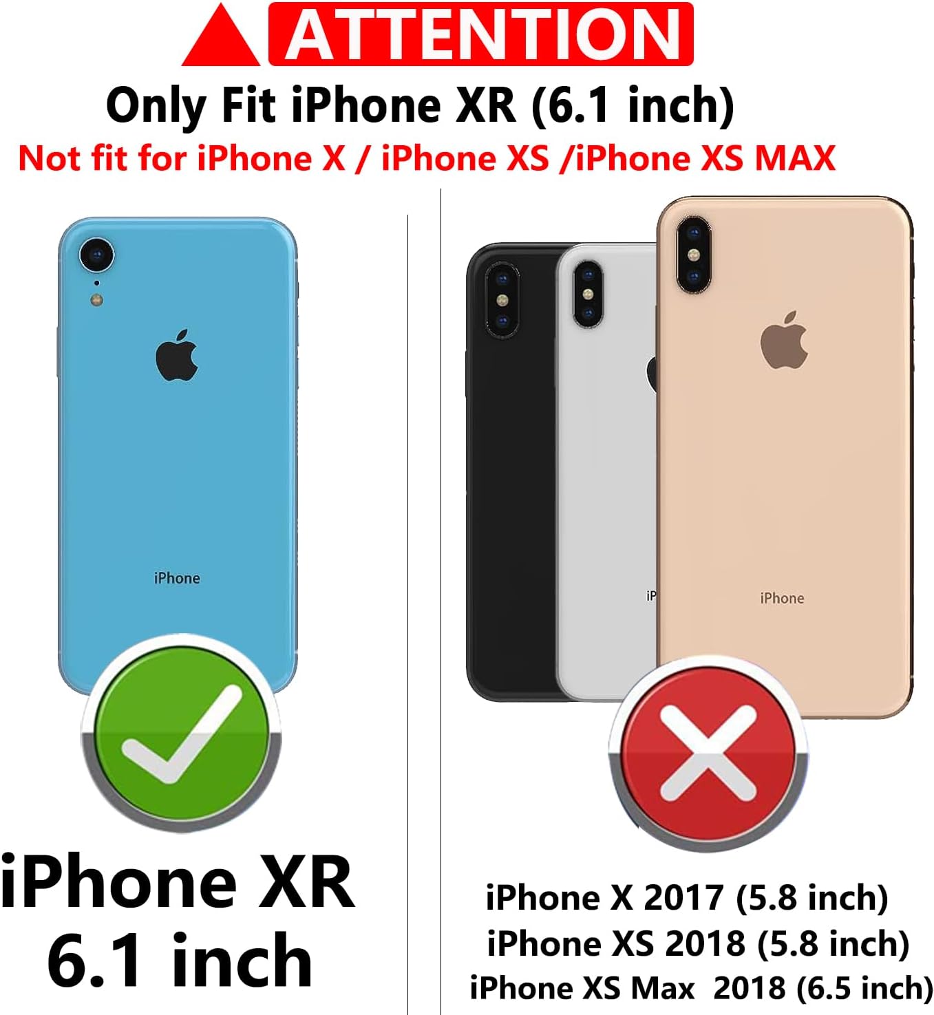 Funda para iPhone XR, con cubierta para lente de cámara, protector de pantalla HD, grado militar anillo de montaje en coche, soporte híbrido de