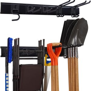 Tetuju Organizador de herramientas de garaje para montaje en pared con 5 ganchos de garaje extraíbles resistentes, organización y almacenamiento de Tetuju Organizador de herramientas de garaje para montaje en pared con 5 ganchos de garaje extraíbles resistentes, organización y almacenamiento de