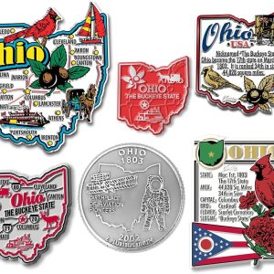Ohio – Juego de imanes estatales de seis piezas de Classic Magnets, incluye 6 diseños únicos, recuerdos coleccionables fabricados en los Estados Ohio – Juego de imanes estatales de seis piezas de Classic Magnets, incluye 6 diseños únicos, recuerdos coleccionables fabricados en los Estados