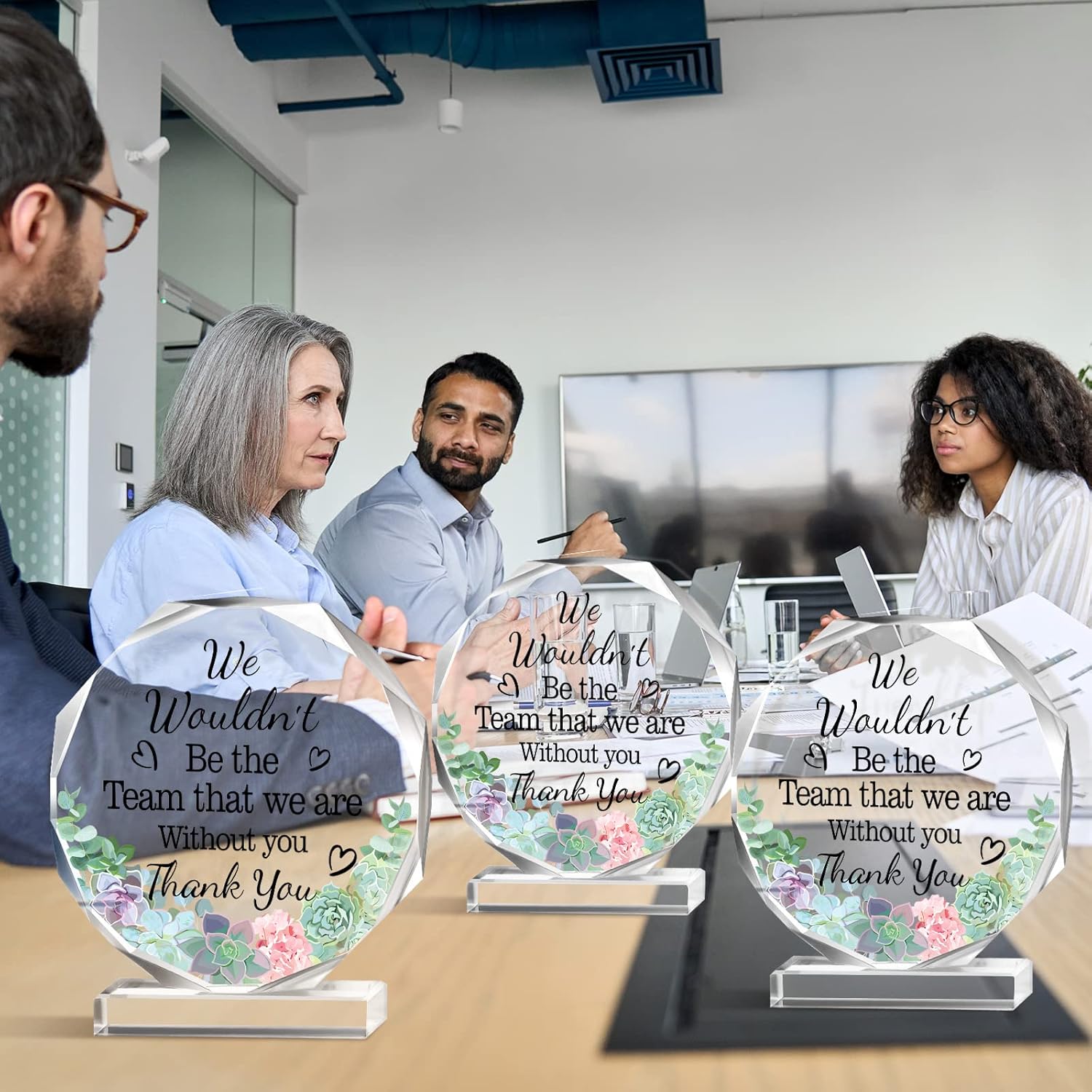 Yinder 12 piezas de premios de agradecimiento para compañeros de trabajo, placa acrílica, regalo de agradecimiento para empleados, colegas que dejan