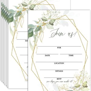Join Us Tarjetas de invitaciones, tarjetas de invitaciones de Greenery para recepción de boda, compromiso de novia o baby shower, fiesta de Join Us Tarjetas de invitaciones, tarjetas de invitaciones de Greenery para recepción de boda, compromiso de novia o baby shower, fiesta de