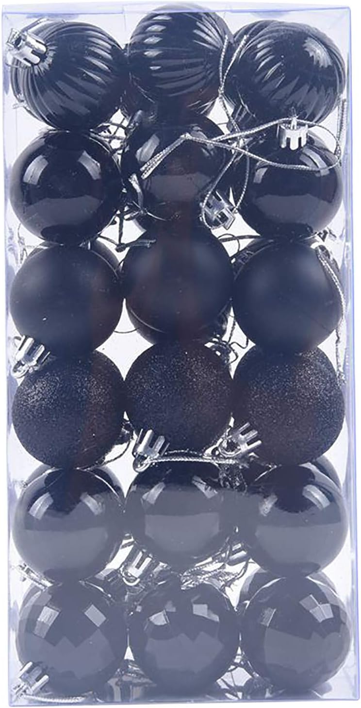 36 bolas de Navidad para interiores y exteriores, árbol de Navidad de 1.57 pulgadas, adornos de Halloween para árbol de Navidad de plástico de