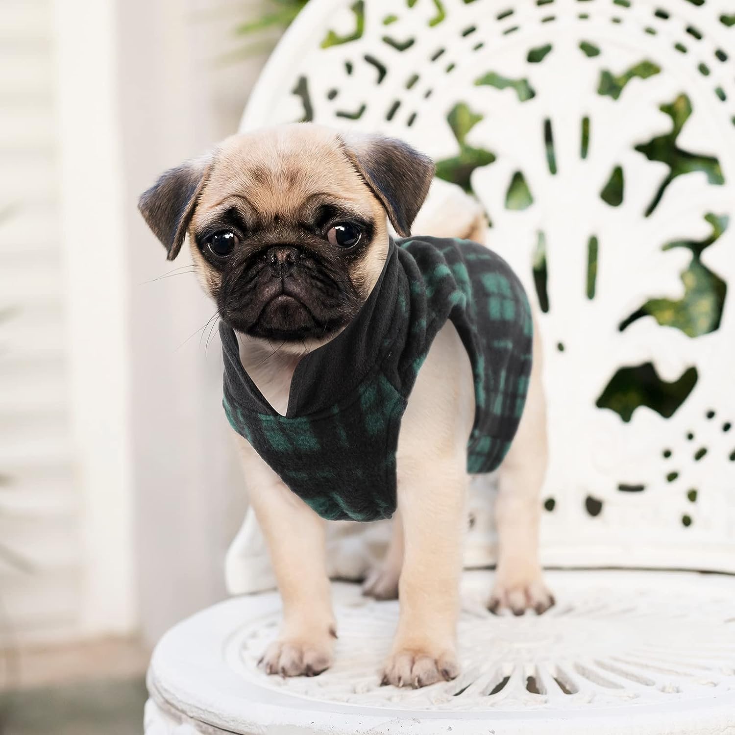 Suéter de tela de invierno para perro con anillo para correa, chaleco de forro polar para perro, chaqueta cálida para mascotas, ropa para cachorros,