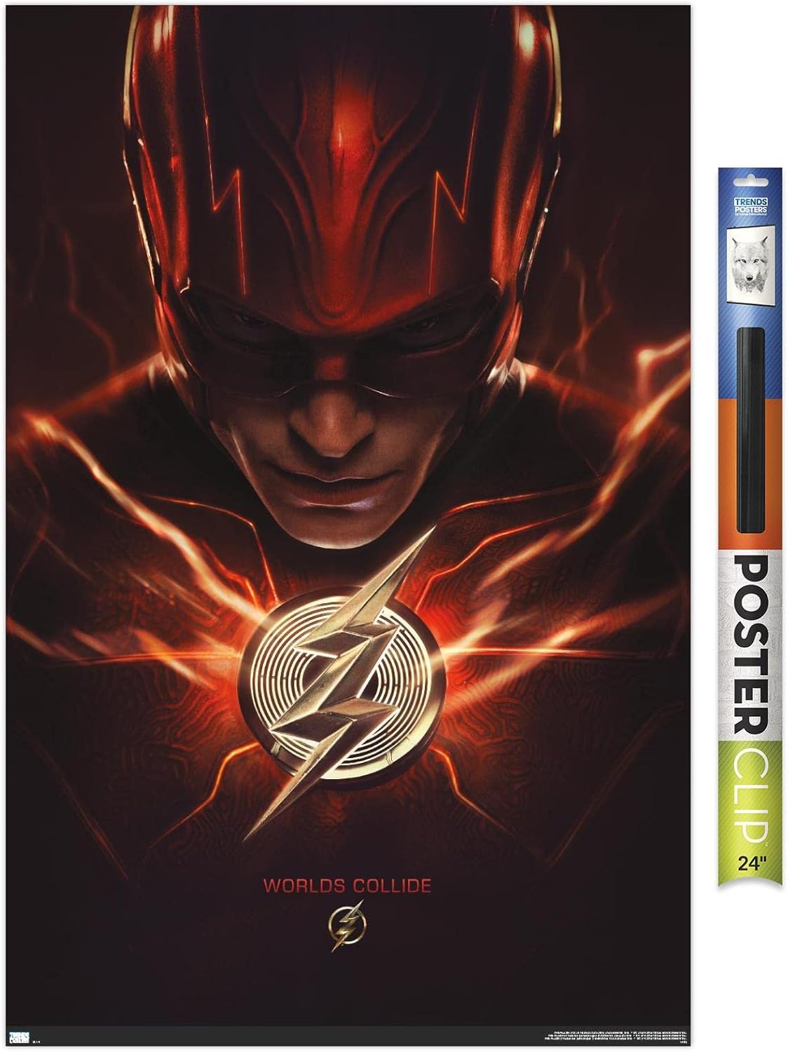 Trends International DC Comics Movie The Flash – Póster de pared de una hoja, 22.37 x 34.00 pulgadas, paquete de póster y clip