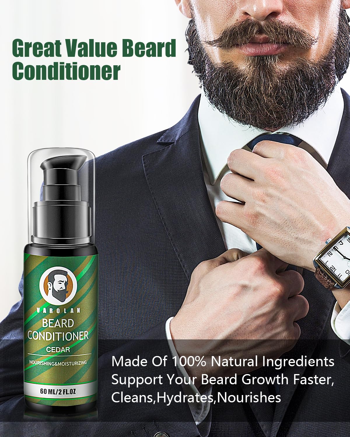 Regalos de San Valentín para él, regalos para hombres, kit de cuidado de la barba para hombres con bálsamo de aceite para barba, acondicionador de