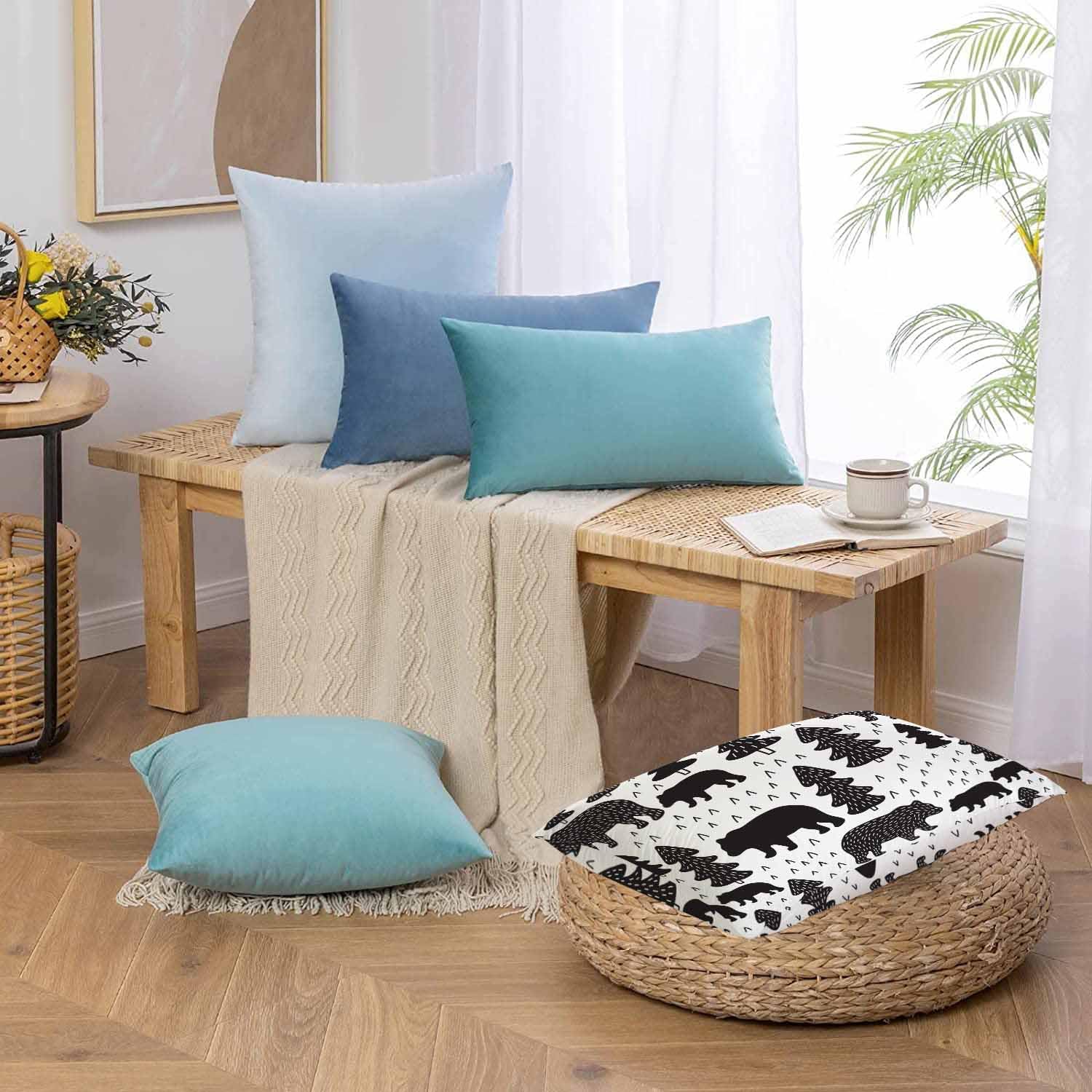 AOYEGO Woodland Bears – Funda de almohada rústica de oso grizzly de montaña, decoración del hogar, fundas de cojín para sofá, dormitorio, sala de