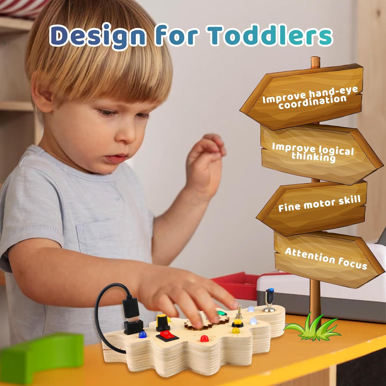Montessori – Tablero de actividades de viaje de madera para bebés de 1, 2, 3, 4 años, aprendizaje temprano, dinosaurio de madera sensorial con