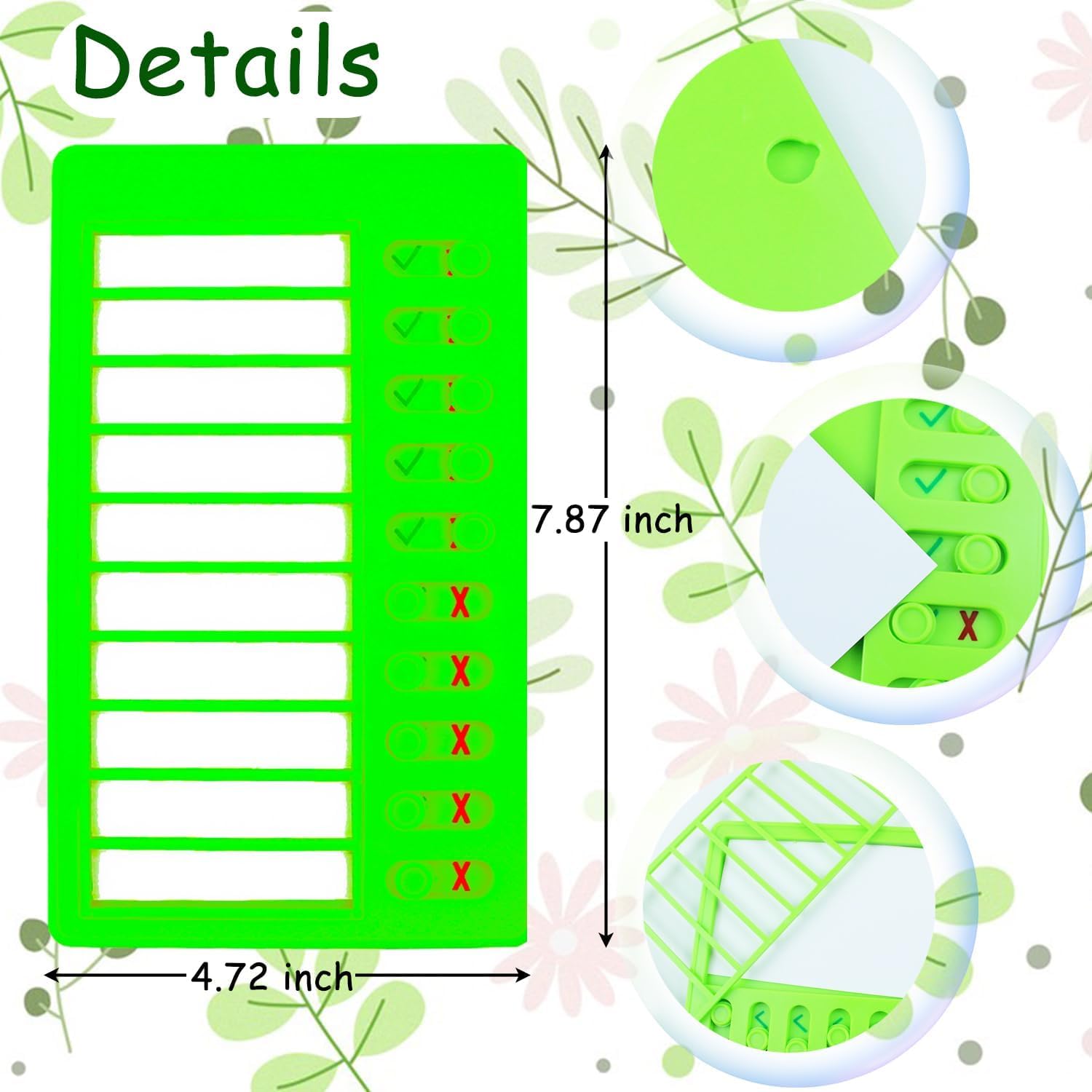 Tabla de tareas en blanco de 5 piezas para niños, tabla de lista de verificación de plástico en blanco, tabla de rutina diaria portátil, con