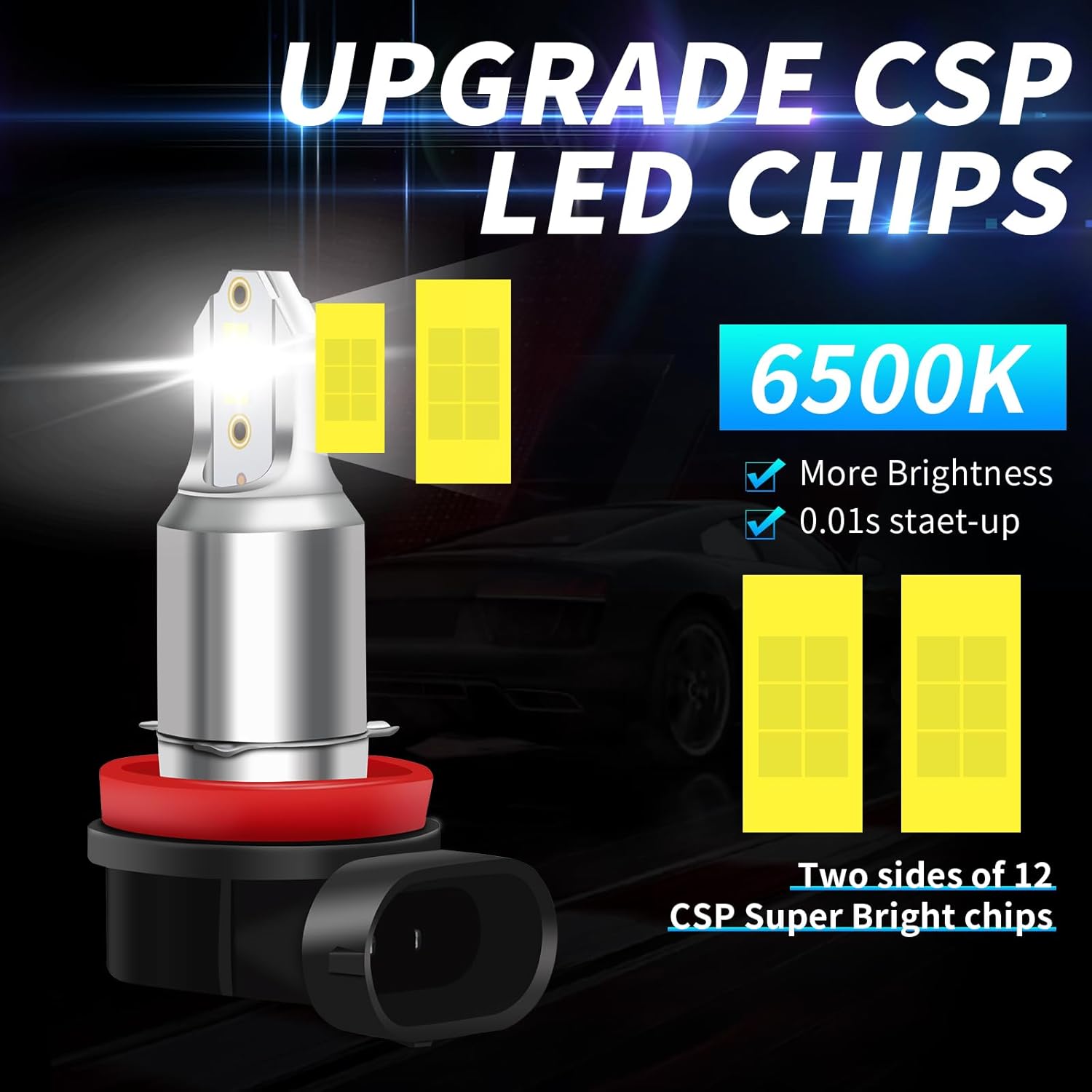 ZEBANERT Combo de bombillas LED para Ford F150 2015 2016 2017 2018 2019 2020 2021 2022, 9005 bombillas de luz alta H11 de haz bajo 6000 K, color