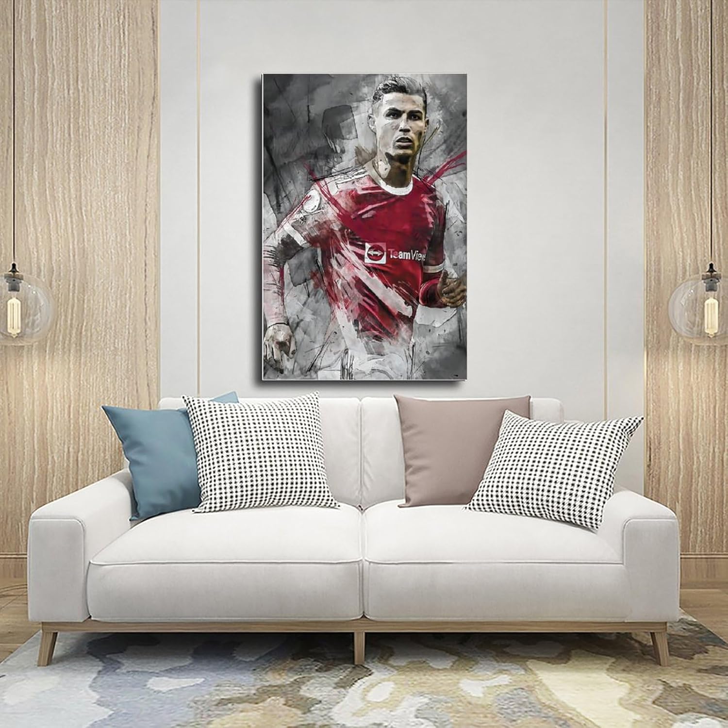 DEEFOG Ronaldo – Póster de fútbol de fútbol americano para pared, pintura impresa para sala de estar, dormitorio, sin marco 12 x 18 pulgadas (11.8 x